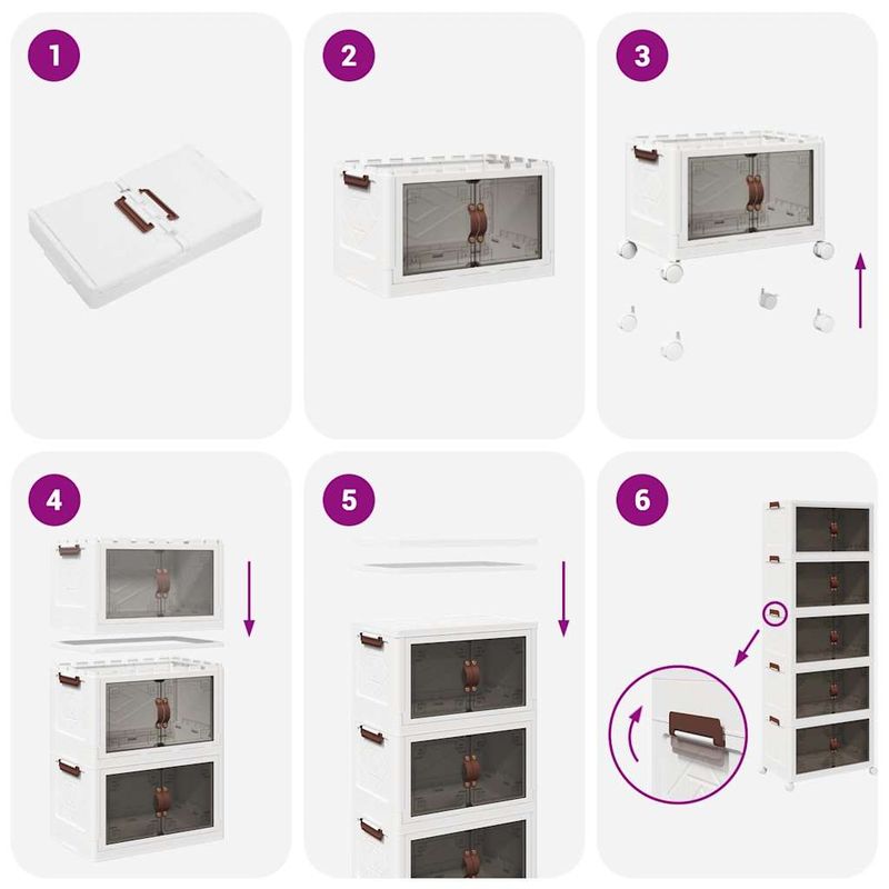 Casa si Gradina - Constructii - Depozitare, transport si protectie - Accesorii echipamente pentru transport si ridicat - Cutie de depozitare stivuita cu roti 5 niveluri 75L 65x40x179cm - Infinity.ro