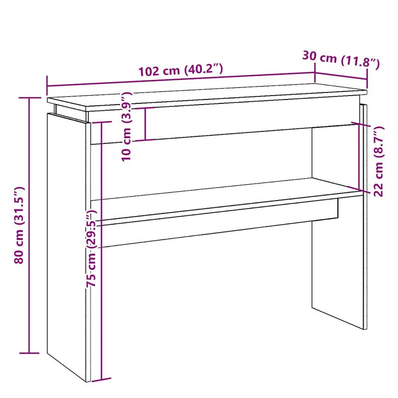 Casa si Gradina - Mobilier - Comode si corpuri - Console - Masa consola, lemn vechi, 80x30x102 cm, PAL - Infinity.ro