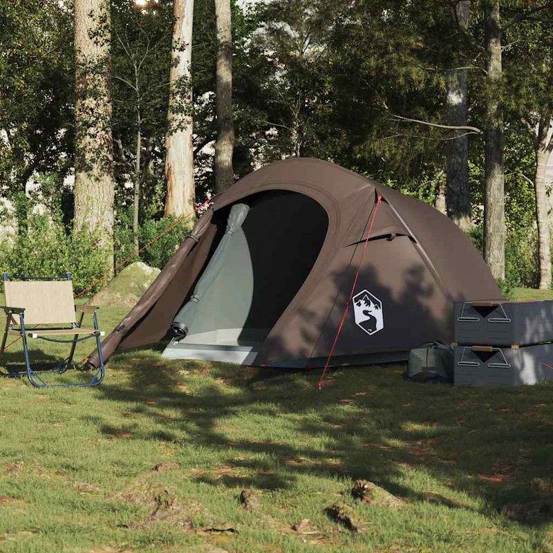 Sport si Outdoor - Camping - Corturi camping - Cort de camping tunel pentru 3 persoane, maro, impermeabil - Infinity.ro