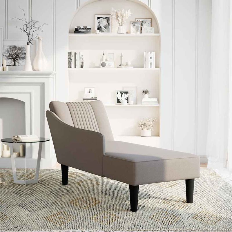 Casa si Gradina - Mobilier - Scaune si fotolii - Fotolii - Sezlong cu cotiera dreapta din material taupe - Infinity.ro
