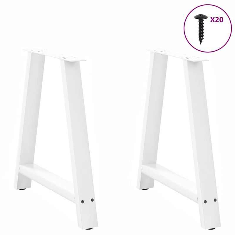 Casa si Gradina - Mobilier - Feronerie si accesorii mobila - Picioare masuta cafea in forma A 2 buc alb 70x(72-73) cm otel - Infinity.ro