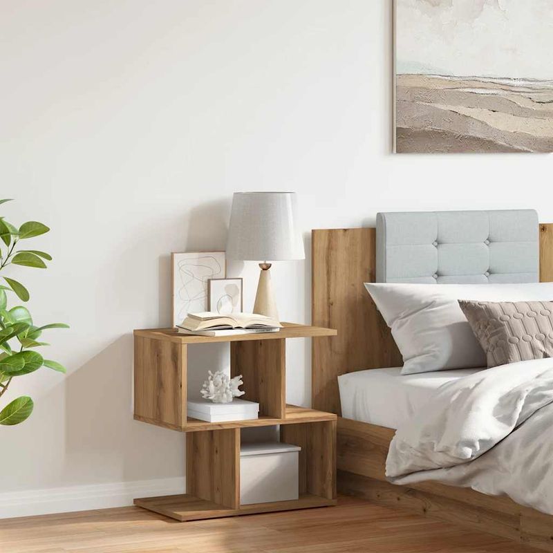 Casa si Gradina - Mobilier - Comode si corpuri - Noptiere - Noptiera, stejar artizanal, 50x30x51,5 cm, lemn prelucrat - Infinity.ro