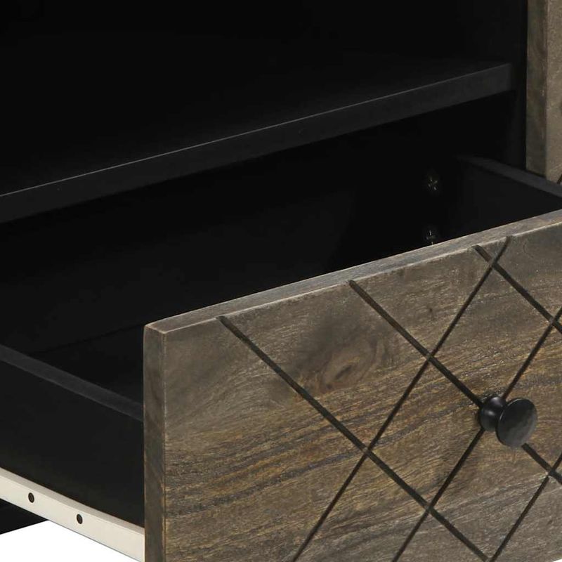 Casa si Gradina - Mobilier - Comode si corpuri - Comode - Comoda TV, negru, 105x33x46 cm, lemn masiv de mango - Infinity.ro