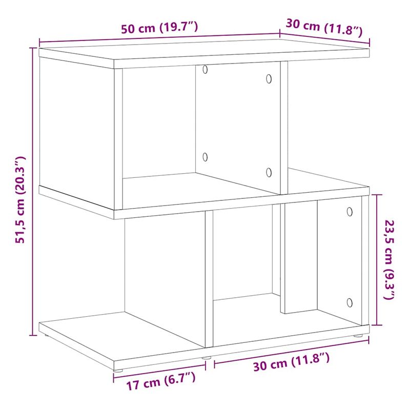 Casa si Gradina - Mobilier - Comode si corpuri - Noptiere - Noptiera, stejar artizanal, 50x30x51,5 cm, lemn prelucrat - Infinity.ro