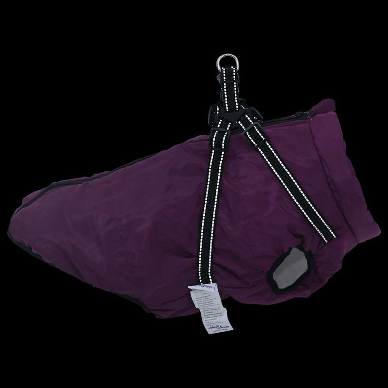 Petshop - Articole imbracaminte - Haine animale - Haina caini cu ham impermeabila reflectorizanta, violet, 3XL - Infinity.ro