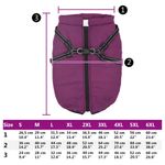 Petshop - Articole imbracaminte - Haine animale - Haina caini cu ham impermeabila reflectorizanta, violet, 3XL - Infinity.ro