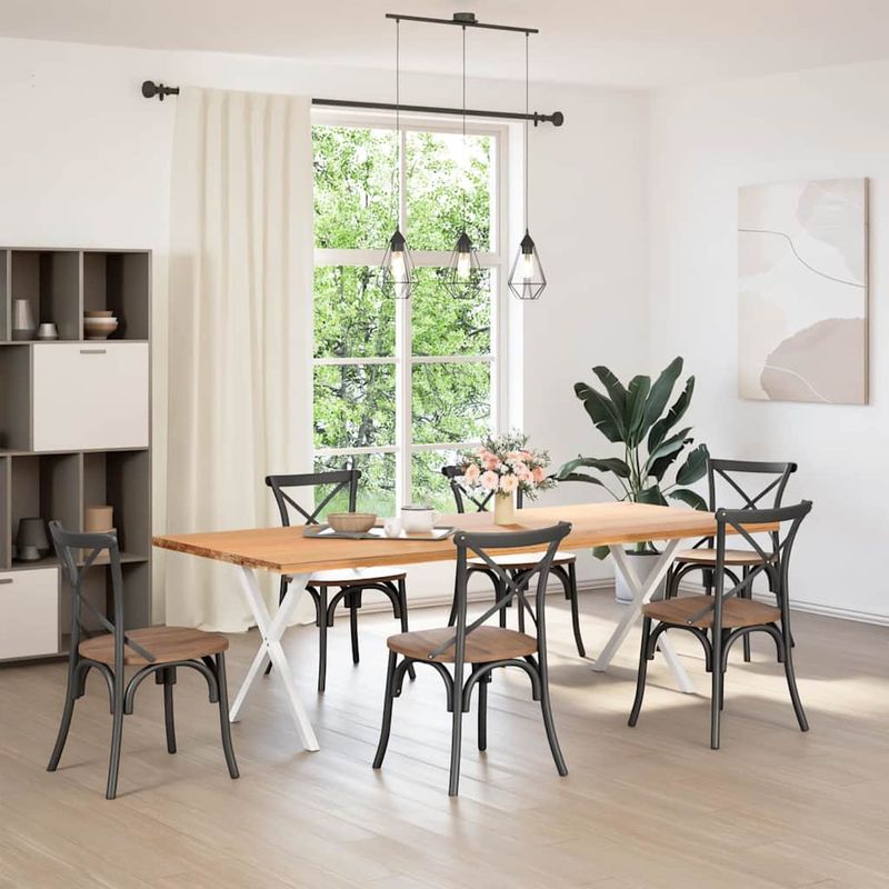 Casa si Gradina - Mobilier - Feronerie si accesorii mobila - Picioare de masa in forma de X, 2 buc alb 80x(72-73) cm otel, mărime 80x(72-73) cm (40 mm) - Infinity.ro