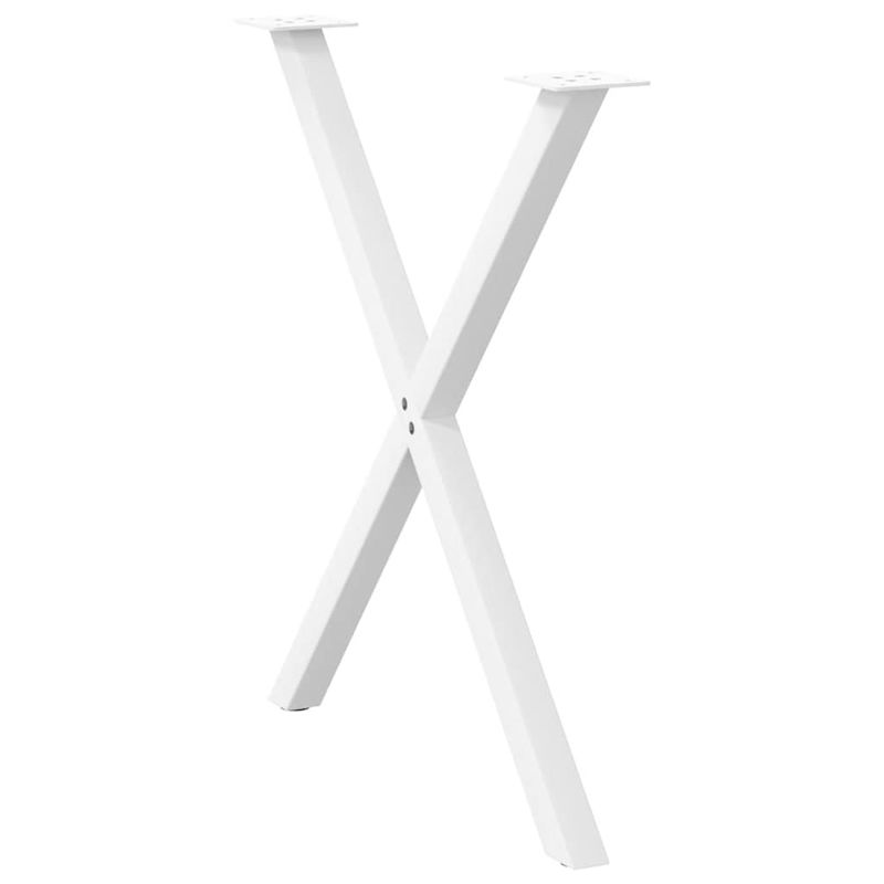 Casa si Gradina - Mobilier - Feronerie si accesorii mobila - Picioare de masa in forma de X, 2 buc alb 80x(72-73) cm otel, mărime 80x(72-73) cm (40 mm) - Infinity.ro