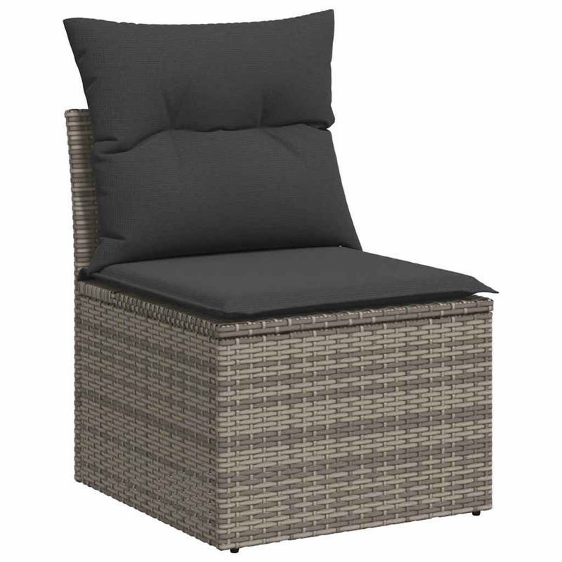 Casa si Gradina - Gradina si terasa - Mobilier exterior - Seturi mobila gradina - Set canapele de gradina, 7 piese, cu perne, gri, poliratan - Infinity.ro