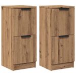 Casa si Gradina - Mobilier - Comode si corpuri - Comode - Dulapuri, 2 buc., stejar artizanal, 30x30x70 cm, lemn compozit - Infinity.ro