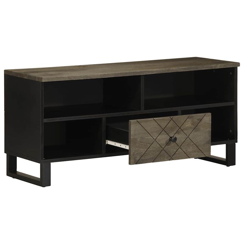 Casa si Gradina - Mobilier - Comode si corpuri - Comode - Comoda TV, negru, 100x33x46 cm, lemn masiv de mango - Infinity.ro