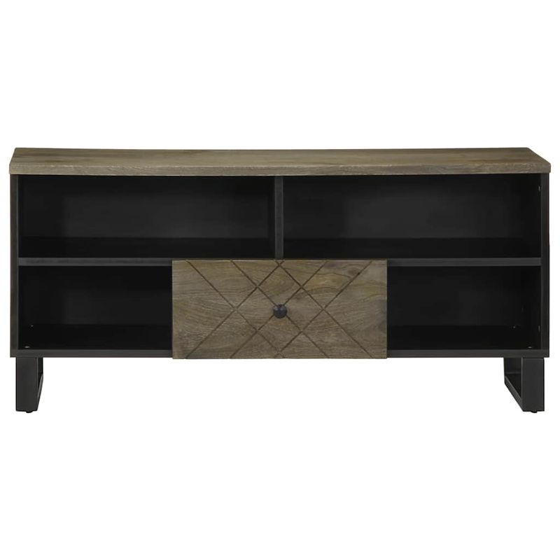 Casa si Gradina - Mobilier - Comode si corpuri - Comode - Comoda TV, negru, 100x33x46 cm, lemn masiv de mango - Infinity.ro