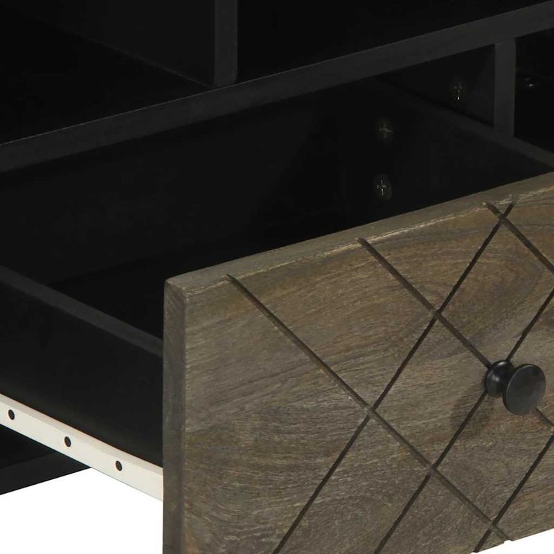 Casa si Gradina - Mobilier - Comode si corpuri - Comode - Comoda TV, negru, 100x33x46 cm, lemn masiv de mango - Infinity.ro