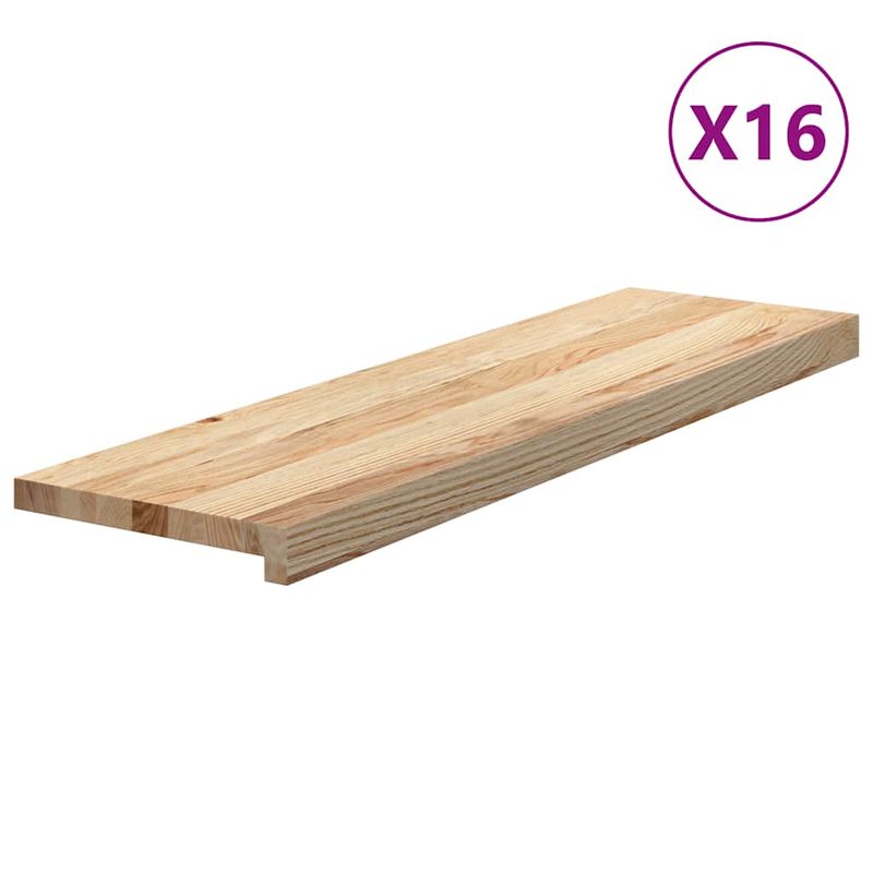 Casa si Gradina - Constructii - Scari si accesorii interioare - Accesorii scari interioare - Trepte scari 16 buc Stejar masiv netratat 90x30x2 cm - Infinity.ro
