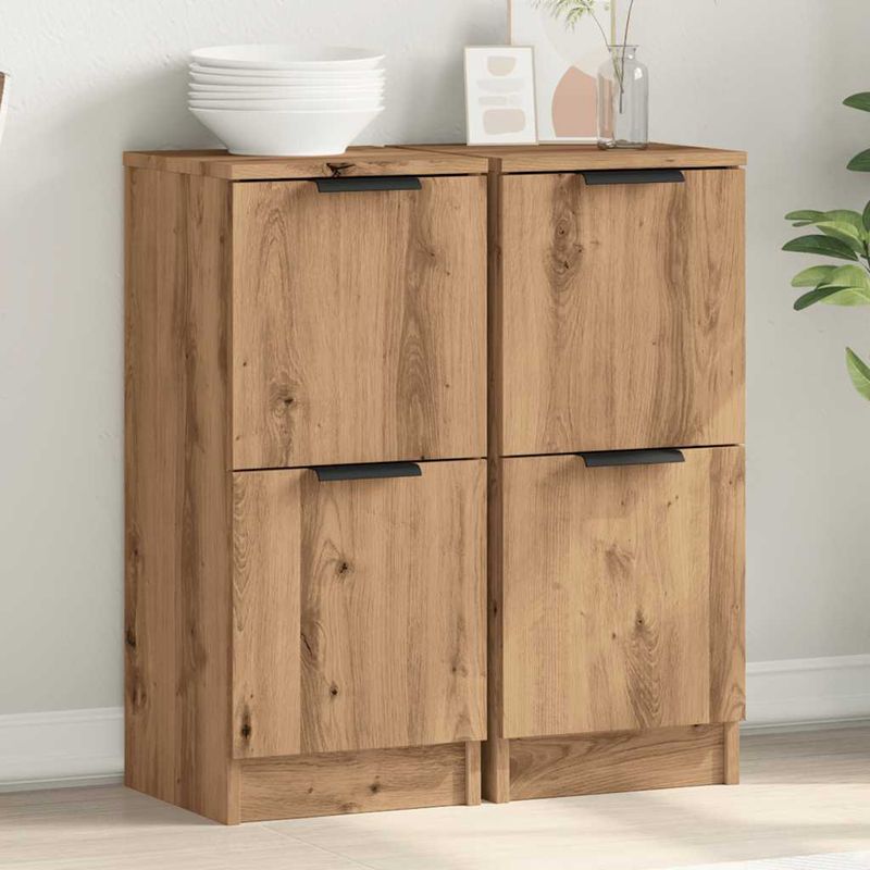 Casa si Gradina - Mobilier - Comode si corpuri - Comode - Dulapuri, 2 buc., stejar artizanal, 30x30x70 cm, lemn compozit - Infinity.ro