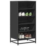 Casa si Gradina - Mobilier - Organizare si depozitare - Organizator incaltaminte - Suport pentru pantofi negru 48x38x97,5 cm Lemn prelucrat - Infinity.ro