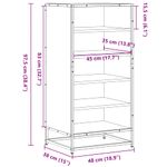 Casa si Gradina - Mobilier - Organizare si depozitare - Organizator incaltaminte - Suport pentru pantofi negru 48x38x97,5 cm Lemn prelucrat - Infinity.ro