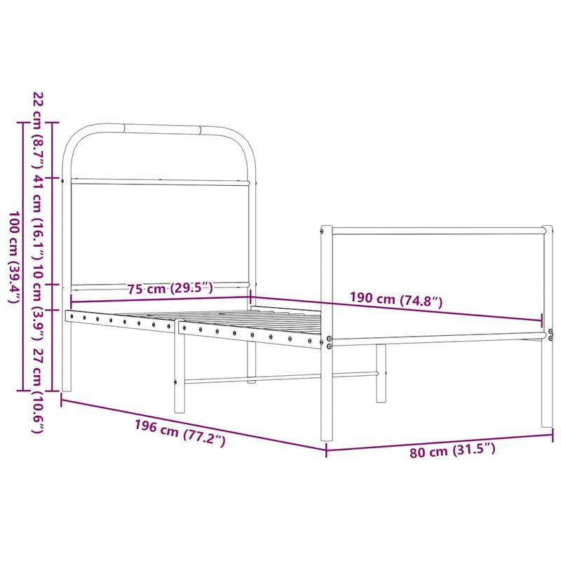 Casa si Gradina - Mobilier - Paturi si accesorii - Paturi - Cadru pat fara saltea, stejar maro 75x190 cm lemn prelucrat - Infinity.ro