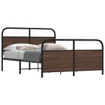 Casa si Gradina - Mobilier - Paturi si accesorii - Paturi - Cadru pat fara saltea stejar maro, 120x200 cm, lemn prelucrat, model cu tăblie și suport de picioare - Infinity.ro