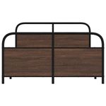 Casa si Gradina - Mobilier - Paturi si accesorii - Paturi - Cadru pat fara saltea stejar maro, 120x200 cm, lemn prelucrat, model cu tăblie și suport de picioare - Infinity.ro