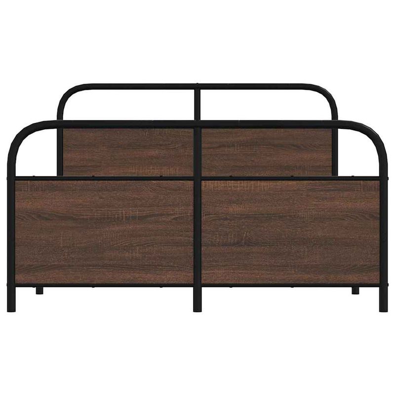 Casa si Gradina - Mobilier - Paturi si accesorii - Paturi - Cadru pat fara saltea stejar maro, 120x200 cm, lemn prelucrat, model cu tăblie și suport de picioare - Infinity.ro