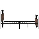 Casa si Gradina - Mobilier - Paturi si accesorii - Paturi - Cadru pat fara saltea stejar maro, 120x200 cm, lemn prelucrat, model cu tăblie și suport de picioare - Infinity.ro