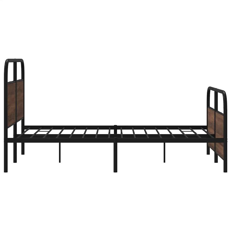 Casa si Gradina - Mobilier - Paturi si accesorii - Paturi - Cadru pat fara saltea stejar maro, 120x200 cm, lemn prelucrat, model cu tăblie și suport de picioare - Infinity.ro