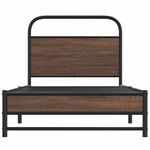 Casa si Gradina - Mobilier - Paturi si accesorii - Paturi - Cadru pat fara saltea stejar maro, 107x203 cm, lemn prelucrat, model cu tăblie de cap și tăblie de picioare joasă dublă - Infinity.ro