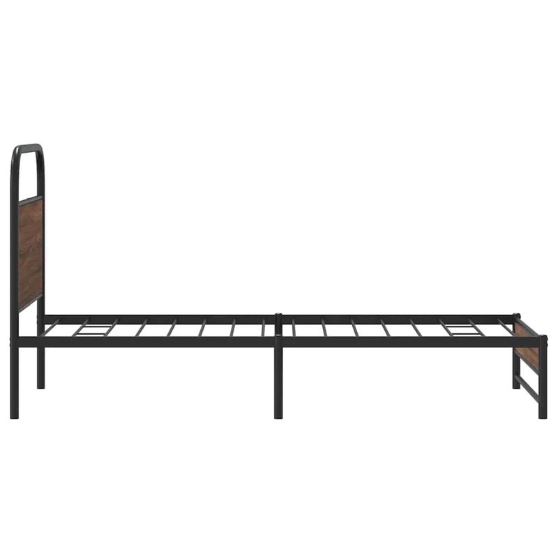 Casa si Gradina - Mobilier - Paturi si accesorii - Paturi - Cadru pat fara saltea stejar maro, 107x203 cm, lemn prelucrat, model cu tăblie de cap și tăblie de picioare joasă dublă - Infinity.ro