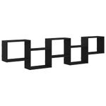 Casa si Gradina - Mobilier - Biblioteci si rafturi - Rafturi - Raft cubic de perete cu 5 compartimente negru lemn prelucrat - Infinity.ro