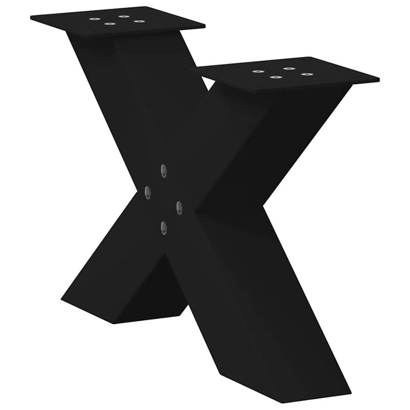 Casa si Gradina - Mobilier - Feronerie si accesorii mobila - Picioare masuta cafea in forma X 2 buc Negru 60x(30-31) cm Otel - Infinity.ro