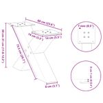 Casa si Gradina - Mobilier - Feronerie si accesorii mobila - Picioare masuta cafea in forma X 2 buc Negru 60x(30-31) cm Otel - Infinity.ro
