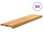 Casa si Gradina - Constructii - Scari si accesorii interioare - Accesorii scari interioare - Trepte de scara 4 buc maro deschis lemn masiv de stejar, mărime 100x25x2 cm - Infinity.ro