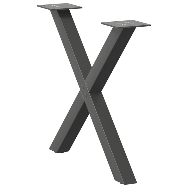 Casa si Gradina - Mobilier - Feronerie si accesorii mobila - Picioare pentru masuta cafea in forma de X, 2 buc Antracit Otel, mărime 60x(42-43) cm (40 mm) - Infinity.ro