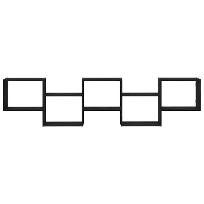 Casa si Gradina - Mobilier - Biblioteci si rafturi - Rafturi - Raft cubic de perete cu 5 compartimente negru lemn prelucrat - Infinity.ro