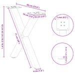 Casa si Gradina - Mobilier - Feronerie si accesorii mobila - Picioare pentru masuta cafea in forma de X, 2 buc Antracit Otel, mărime 60x(42-43) cm (40 mm) - Infinity.ro