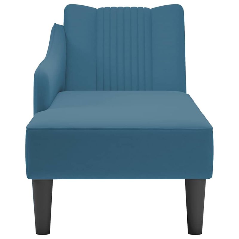 Casa si Gradina - Mobilier - Scaune si fotolii - Fotolii - Sezlong cu cotiera dreapta catifea albastra - Infinity.ro