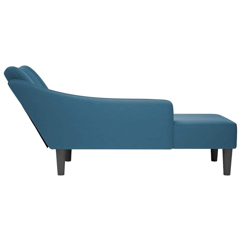 Casa si Gradina - Mobilier - Scaune si fotolii - Fotolii - Sezlong cu cotiera dreapta catifea albastra - Infinity.ro