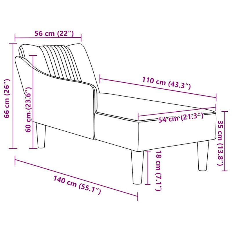 Casa si Gradina - Mobilier - Scaune si fotolii - Fotolii - Sezlong cu cotiera dreapta catifea albastra - Infinity.ro