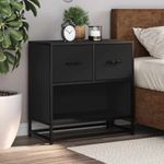 Casa si Gradina - Mobilier - Comode si corpuri - Noptiere - Noptiera neagra 60x31x60 cm lemn prelucrat si metal - Infinity.ro