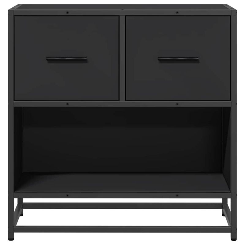 Casa si Gradina - Mobilier - Comode si corpuri - Noptiere - Noptiera neagra 60x31x60 cm lemn prelucrat si metal - Infinity.ro