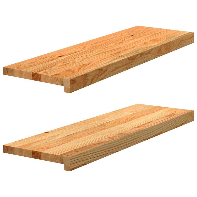 Casa si Gradina - Constructii - Scari si accesorii interioare - Accesorii scari interioare - Trepte de scara 2 buc maro deschis lemn masiv de stejar, mărime 80x25x2 cm - Infinity.ro