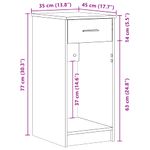 Casa si Gradina - Mobilier - Mese si birouri - Birouri - Suport turn pentru computer cu sertar lemn vechi 35x45x77 cm - Infinity.ro