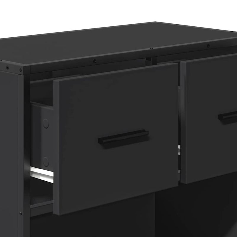 Casa si Gradina - Mobilier - Comode si corpuri - Noptiere - Noptiera neagra 60x31x60 cm lemn prelucrat si metal - Infinity.ro