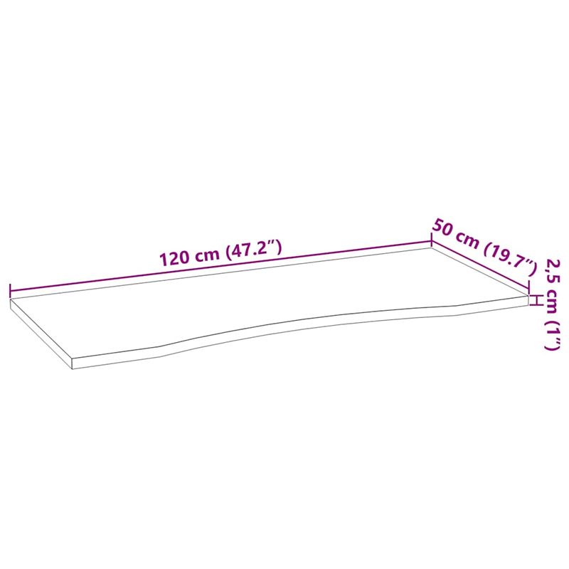 Casa si Gradina - Mobilier - Feronerie si accesorii mobila - Blat de birou maro inchis lemn masiv de stejar dreptunghiular, mărime 120x50x2.5 cm - Infinity.ro