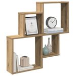Casa si Gradina - Mobilier - Biblioteci si rafturi - Rafturi - Raft de perete, stejar artizanal, 80x15x78,5 cm, lemn prelucrat - Infinity.ro