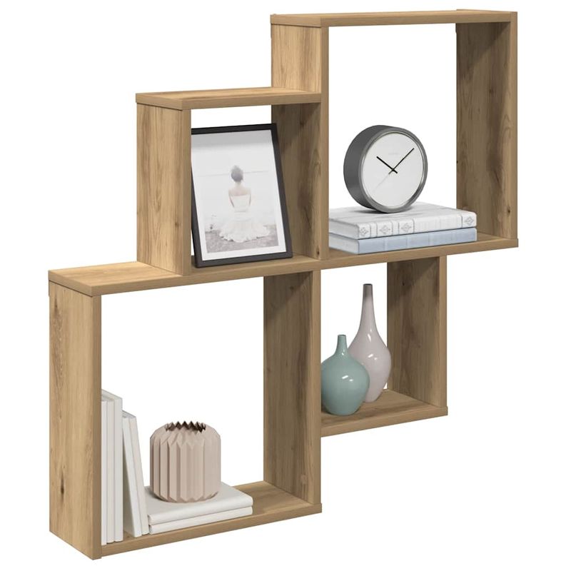 Casa si Gradina - Mobilier - Biblioteci si rafturi - Rafturi - Raft de perete, stejar artizanal, 80x15x78,5 cm, lemn prelucrat - Infinity.ro