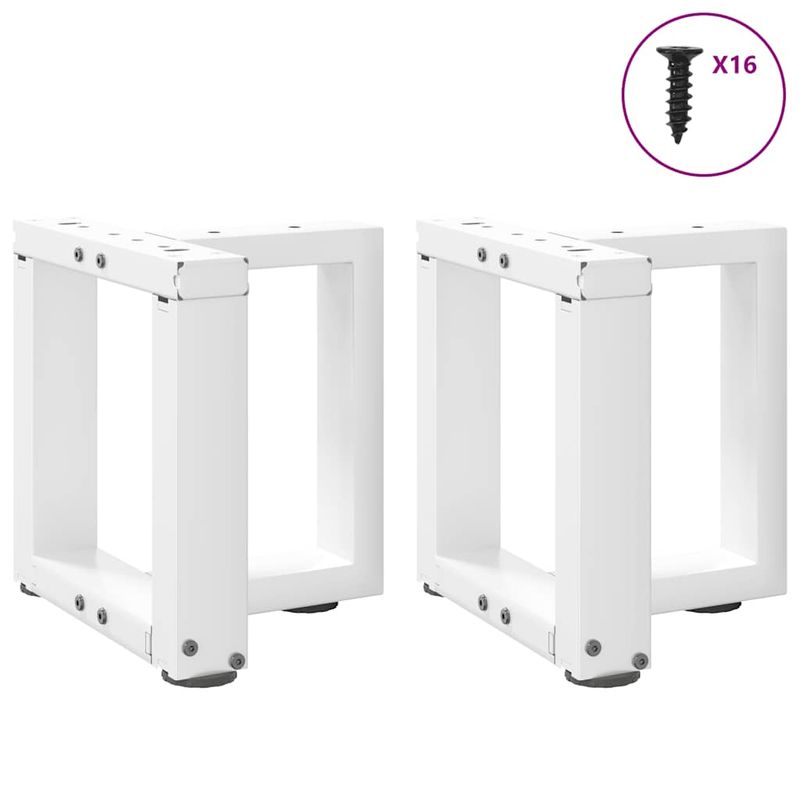 Casa si Gradina - Mobilier - Feronerie si accesorii mobila - Picioare pentru masuta de cafea in forma de T 2 buc alb Otel - Infinity.ro