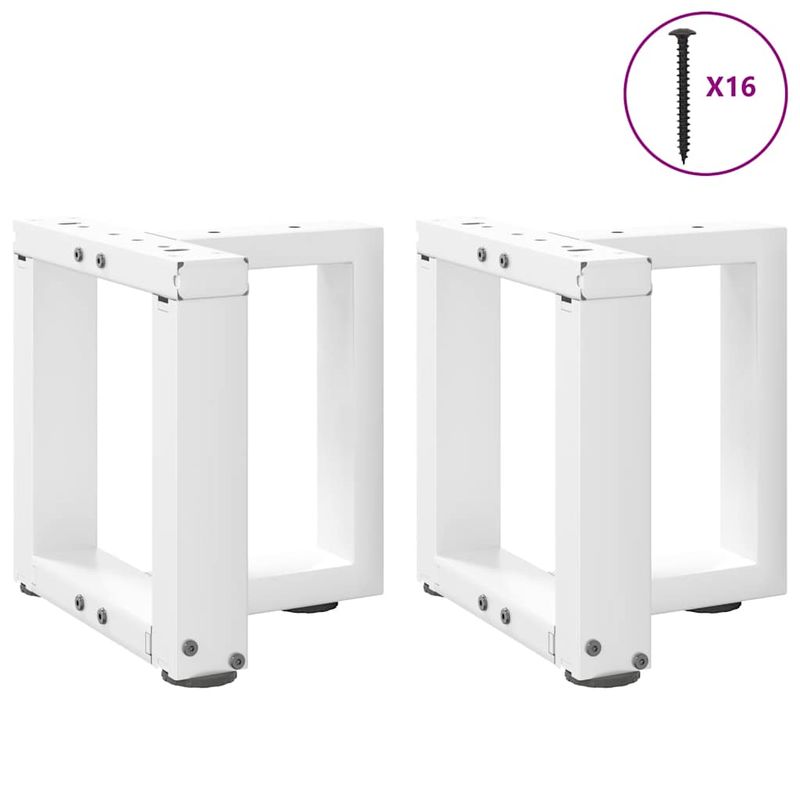 Casa si Gradina - Mobilier - Feronerie si accesorii mobila - Picioare pentru masuta de cafea in forma de T 2 buc alb Otel - Infinity.ro