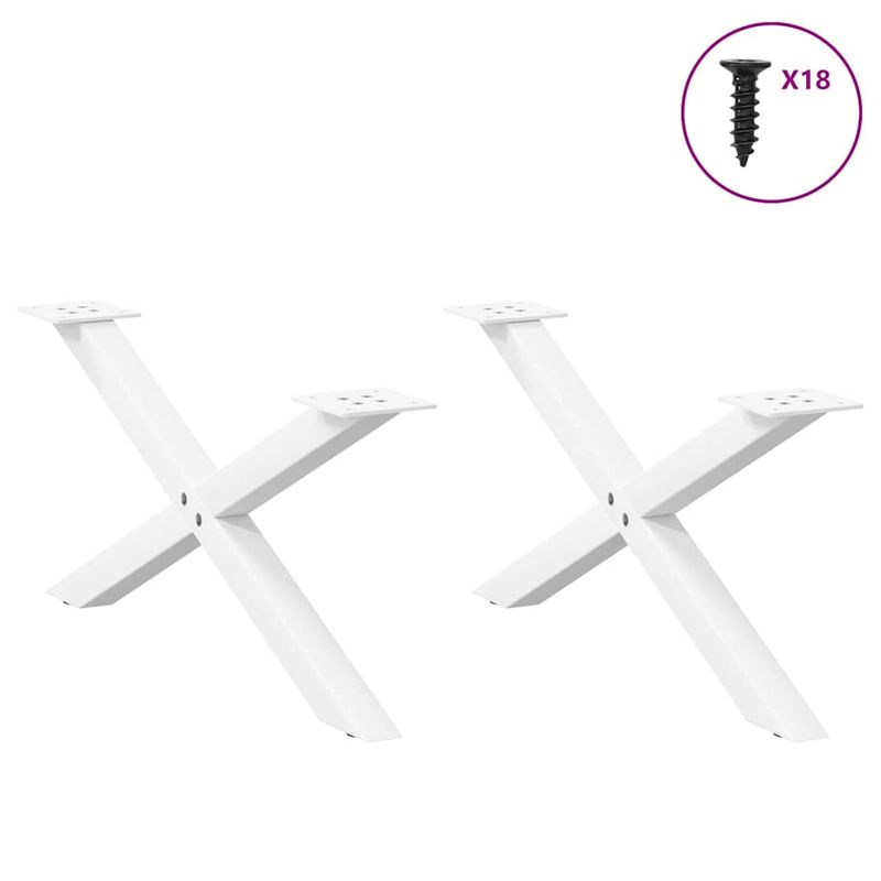 Casa si Gradina - Mobilier - Feronerie si accesorii mobila - Picioare masuta cafea in forma X, 2 buc alb 70x(30-31) cm otel, mărime 70x(30-31) cm (40 mm) - Infinity.ro
